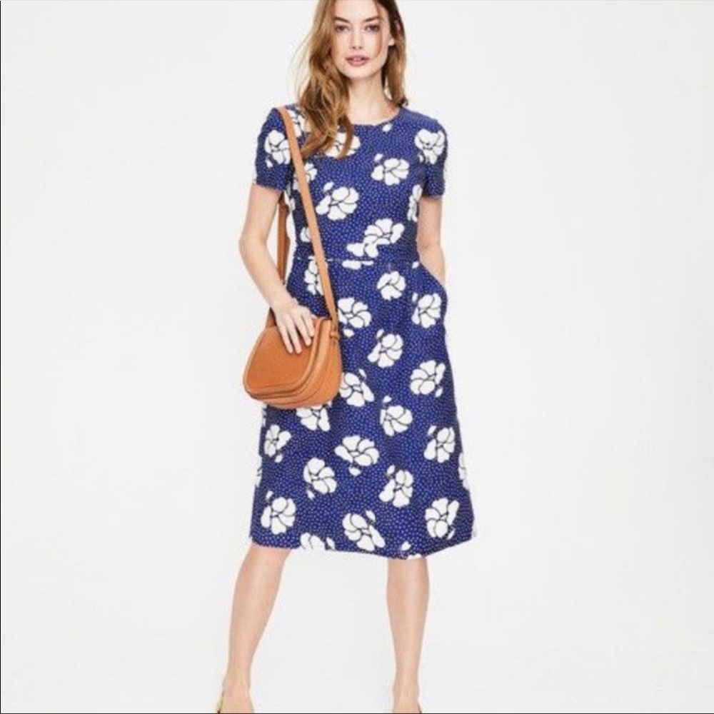 Boden Sierra Textured Fit & Flare Dress ~~ Size 10R